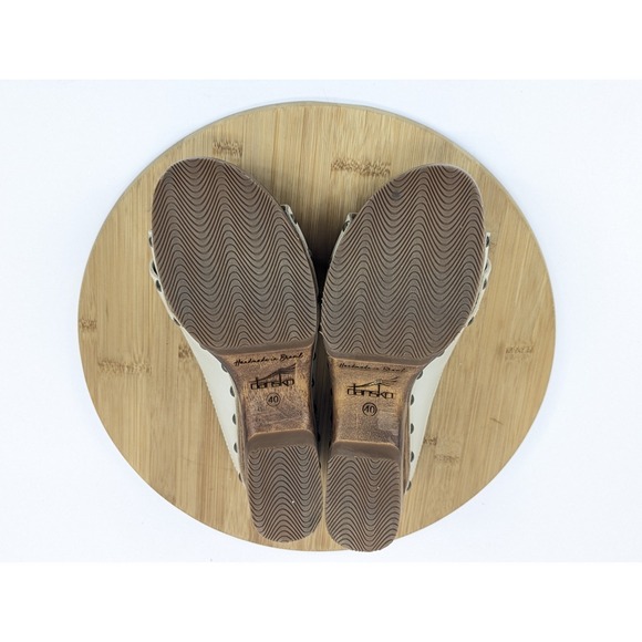 Dansko Adeline Wedge Wood Womans 9.5 Sandals Slide Buckle Platform Slip On - Picture 10 of 12